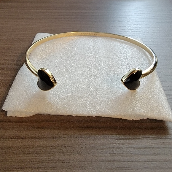 Origami Owl Black Enamel Hearts Bangle Bracelet - Picture 2 of 3